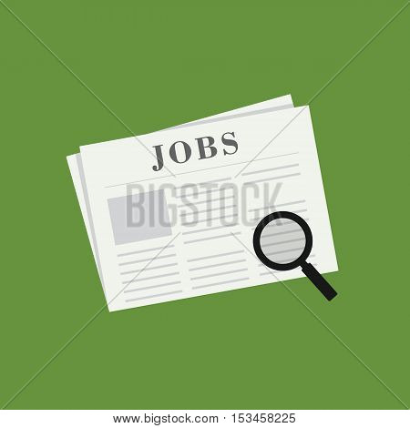 Search The Job vacancy on Newspaper illustration