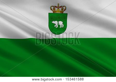 Flag of Chelm city in Lublin Voivodeship in southeastern Poland. 3d illustration