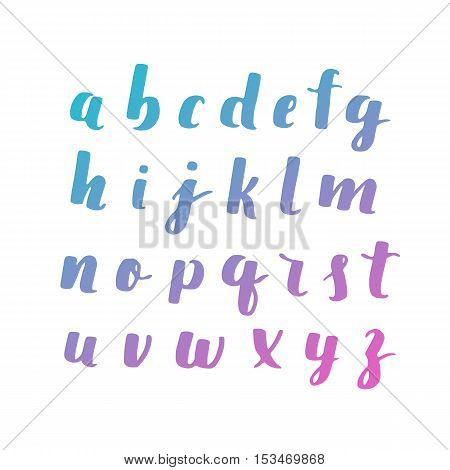 Vector Hand Drawn Alphabet. Brush Painted Letters. Handwritten Script Alphabet. Hand Lettering And C