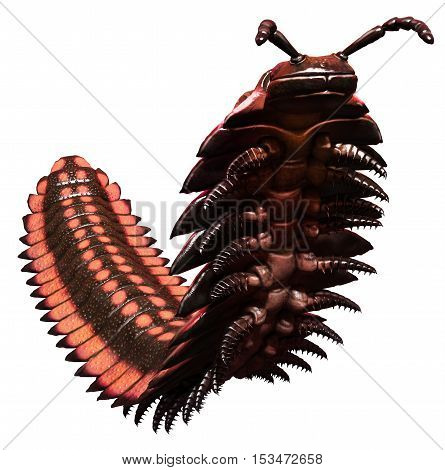Arthropleura from the Carboniferous era 3D illustration