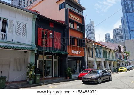Street View Of Amoy Street In Singapore