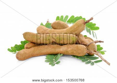 fresh tamarind isolated on the white background