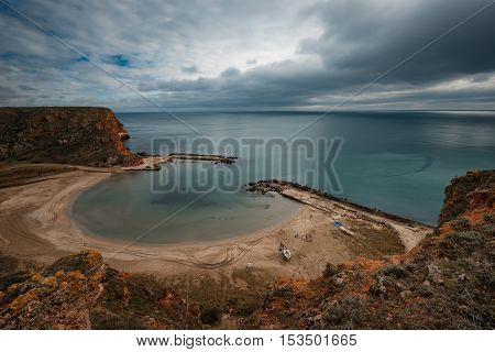 Cloudy day at Bolata bay, near Cape Kaliakra, Bulgaria.