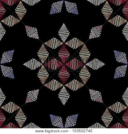 Abstract ornament pattern. Hand drawn seamless modern vector background.