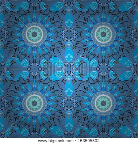 Mandala patternbackground. Vintage decorative ornamentbackground. EastIslam ArabicIndianottoman motifsrevival swirling.Blue Abstract Tribalethnic texture.Orientsymmetry lacefabricwallpaper