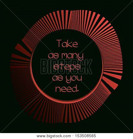 conceptual round stairs for success, vector motivational illustration with dark frame