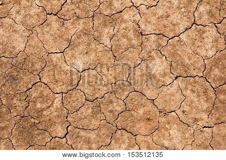 Cracked dry brown soil background global warming effect