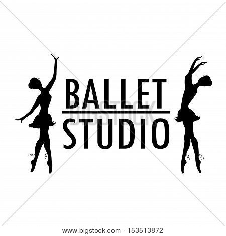 Design poster or logo ballet school dance studio stock vector illustration