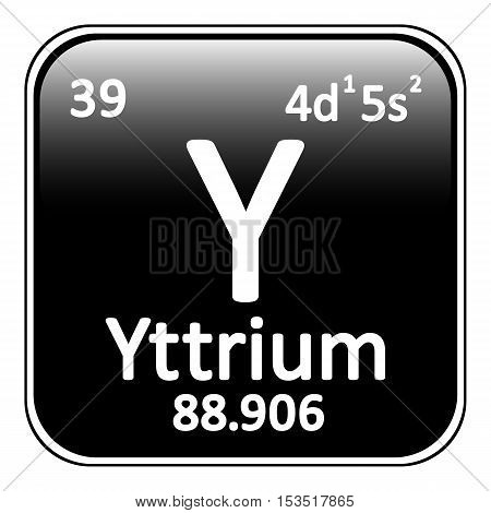 Periodic table element yttrium icon on white background. Vector illustration.