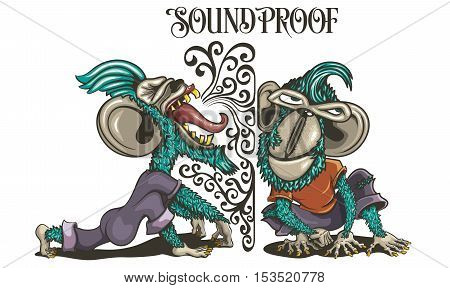 Soundproof Monkeys listening Screaming Ape Expression Chimpanzee