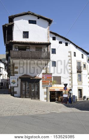 CANDELARIO, SPAIN - AUGUST 11, 2016: Traditional house in Candelario a typical mountain village in the province of Salamanca Spain.