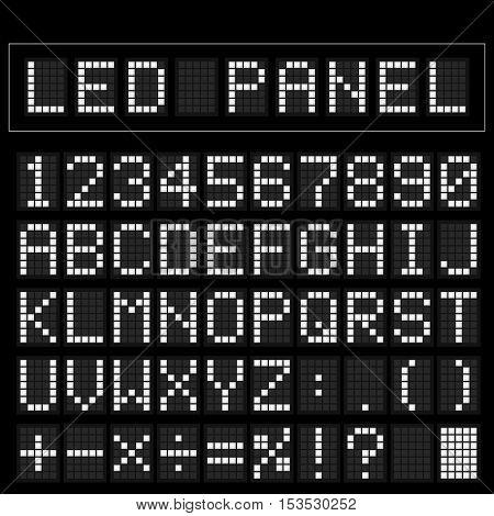 White digital squre led font display with sample panel
