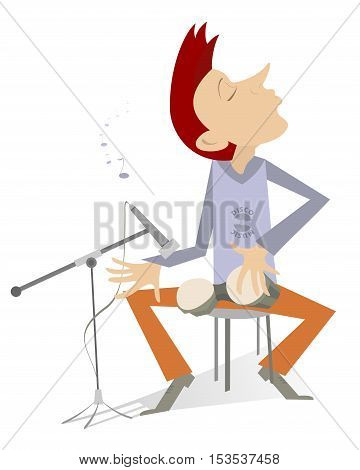 Percussionist. Percussionist is playing music with inspiration