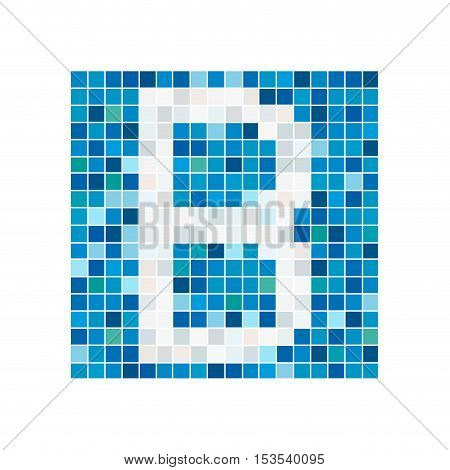 Vector sign letter B pool, isolated illustration