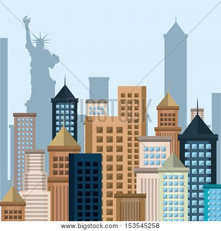 new york city cityscape vector illustration design