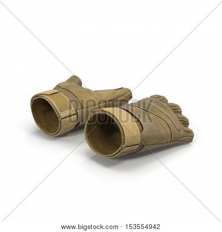 Outdoor Blackhawk short finger gloves US Soldier on white background. 3D illustration
