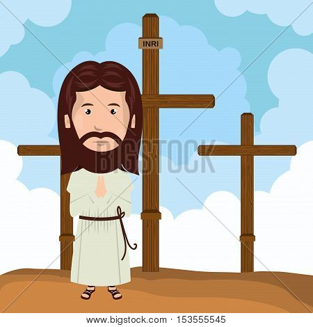 Jesus christ mount calvary design vector illustration eps10