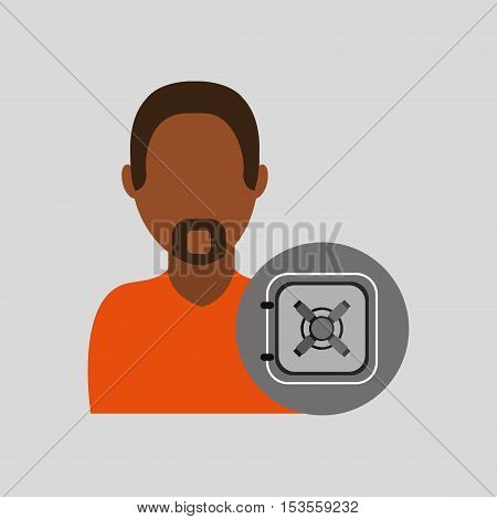 man african box safe moneyvector illustration eps 10