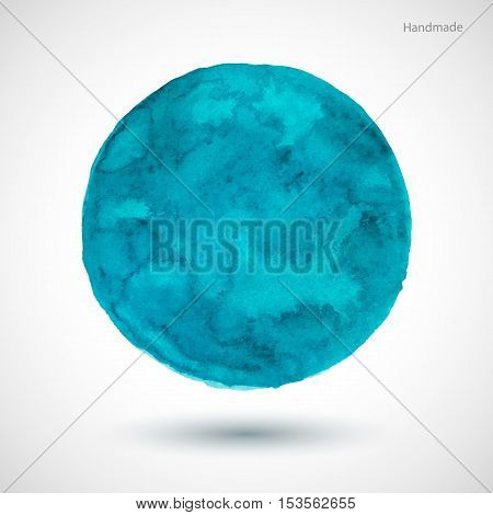 Vector watercolor blue frame. Colorful abstract. Grunge textute background. Hand drawn blue mark