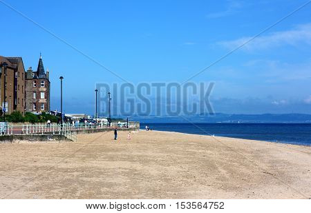 Portobello beach in Edinburgh, Scotland - 20.06.2014.