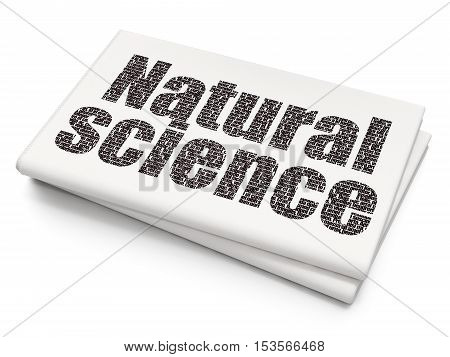 Science concept: Pixelated black text Natural Science on Blank Newspaper background, 3D rendering