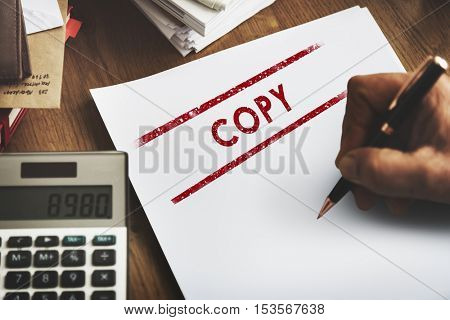 Copy Duplicate Print Scan Transcript Counterfoil Concept