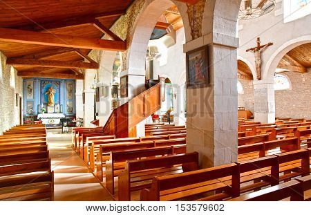 Loix France - september 26 2016 : the Sainte Catherine church