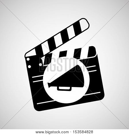 clapper movie and megaphone retro graphic vector illustration eps 10