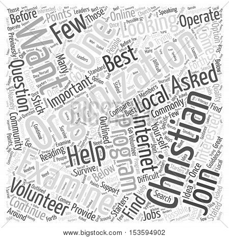 Which Christian Organizations Should You Join word cloud concept