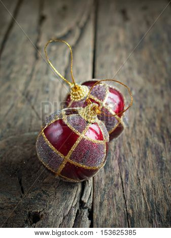 Two Christmas Card Wooden Background