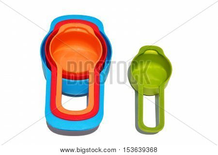 Measuring spoons with colorful with white background