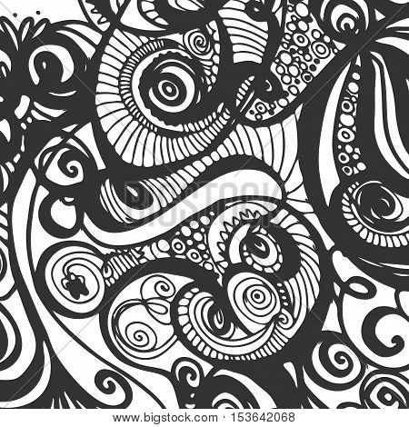 Doodle monochrome background. Minimalistic ornament. Element for your design.