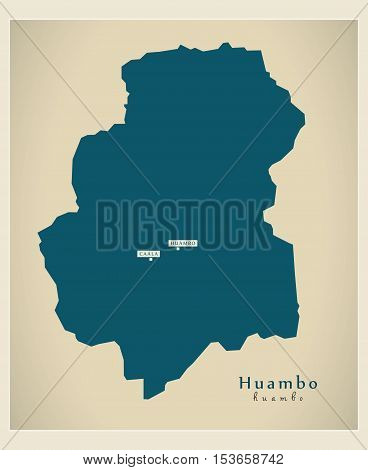 Modern Map - Huambo AO Angola vector
