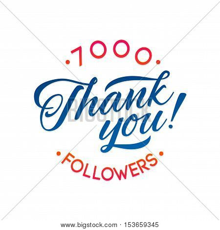 Thank you 7000 followers card. Vector thanks design template for network friends and followers. Image for Social Networks. Web user celebrates a large number of subscribers or followers