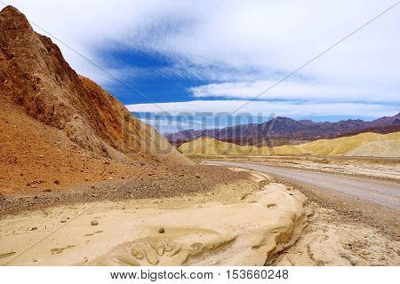 Famous Twenty Mule Teams Road In Death Valley National Park