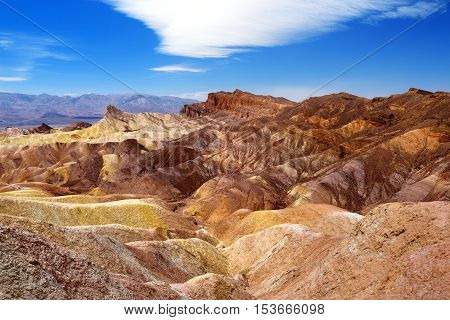 Famous Zabriskie Point In Death Valley National Park