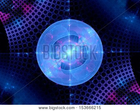 Higgs boson blue  fractal computer generated abstract background