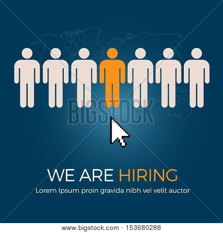 Select The Best Person From Group Of Human Icon For The Job Vacancy