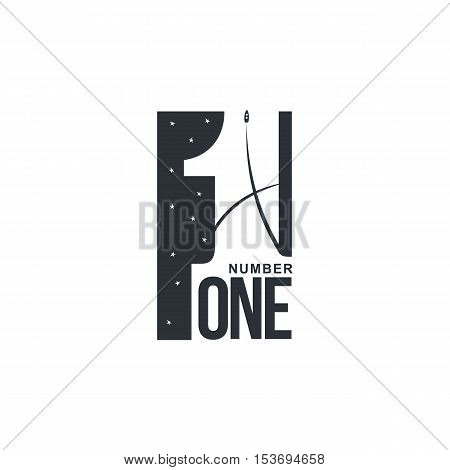 Black and white number one diagonal logo template, vector illustrations isolated on white background. Graphic logo with diagonal logo with three dimensional number one