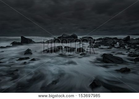 Stormy evening over the sea, near Burgas, Bulgaria
