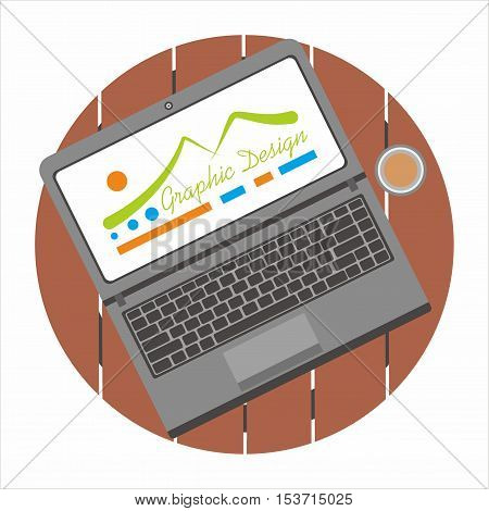 The Laptop for Design Graphic Job Vector