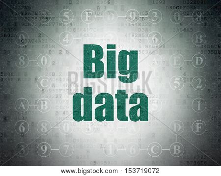 Data concept: Painted green text Big Data on Digital Data Paper background with  Scheme Of Hexadecimal Code