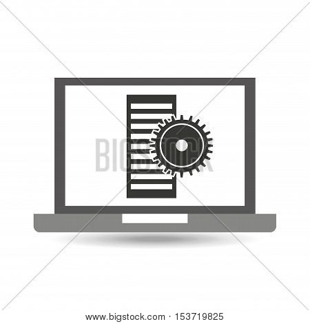 laptop technology cpu gear icon graphic vector illustration eps 10