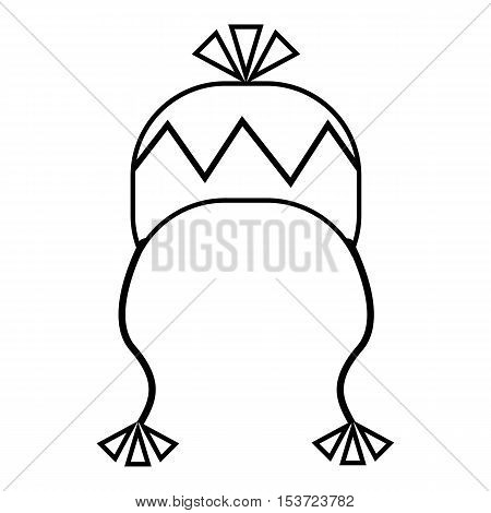 Winter hat icon. Outline illustration of winter hat vector icon for web