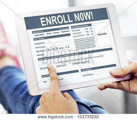 Enroll Now Registration Membership Concept