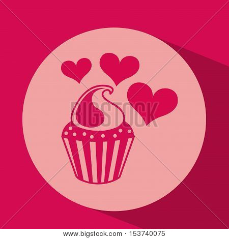 heart red cartoon cupckae chips icon design vector illustration