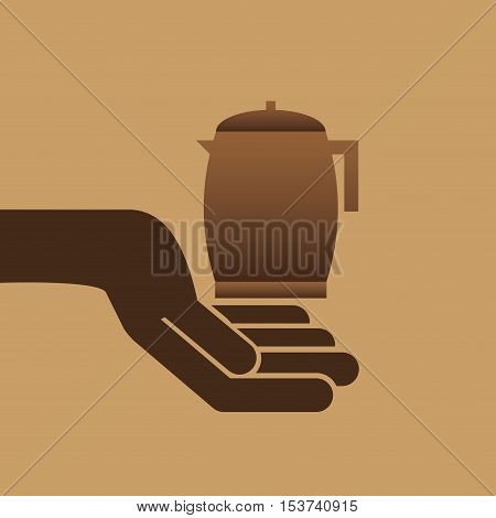 cookie bakery pot coffee brwon icon design graphic vector illustration