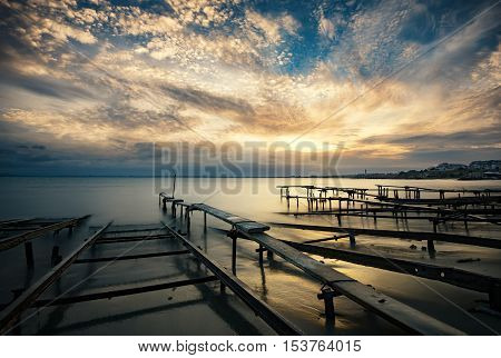 October sunset at the village of Ravda, Bulgaria
