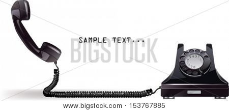 Old phone.  All elements and textures are individual objects. Vector illustration scale to any size.