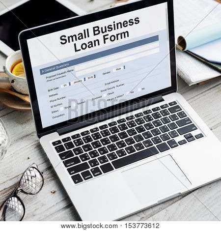 Small Business Loan Form Tax Credits Niche Concept